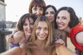 Group of female friends taking a selfie with smarthphone Royalty Free Stock Photo