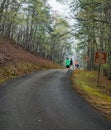 Group of Female Runners Climbing Roanoke Mountain