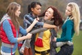 Group Of Female Teenagers Bullying Girl Royalty Free Stock Photo