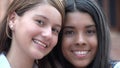 Smiling And Happy Faces Of Female Teens