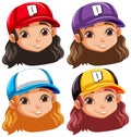 Group Of Female Wearing Baseball Hat