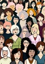 group of feminist women of various multinational. Generative AI illustration