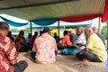 Group of Fijian Men Drinking Kava in Fiji