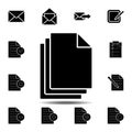 group of files in style icon. Simple glyph vector element of web, minimalistic icons set for UI and UX, website or mobile Royalty Free Stock Photo