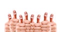 Group of finger faces as social network