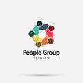 Group fire people logo handshake in a circle,Teamwork icon.vector illustrator Royalty Free Stock Photo