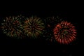 Group of beautiful fireworks. Royalty Free Stock Photo