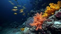 Group of Fish Swimming Over Coral Reef Royalty Free Stock Photo