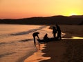 Group of fisherman on coast