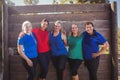 Group of fit women standing together in the boot camp Royalty Free Stock Photo