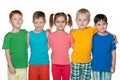 Group of five happy children Royalty Free Stock Photo