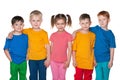 Group of five happy children Royalty Free Stock Photo