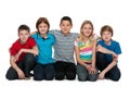 Group of five happy children Royalty Free Stock Photo