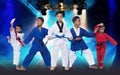 Group of Five 5 Red Blue II Belt Kids TaeKwonDo