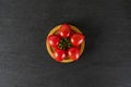 Red cherry tomato on grey stone Royalty Free Stock Photo