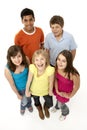 Group Of Five Young Children In Studio Royalty Free Stock Photo