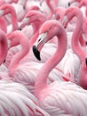 a group of flamingos in a field of pink Royalty Free Stock Photo