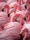 a group of flamingos in a field of pink Royalty Free Stock Photo