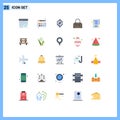 Group of 25 Flat Colors Signs and Symbols for checklist, bag, education, layer, layers