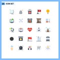 Group of 25 Flat Colors Signs and Symbols for laptop, design, hospital, light, medical