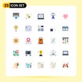 Group of 25 Flat Colors Signs and Symbols for sign, bio, speedup, computing, power