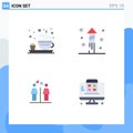 User Interface Pack of 4 Basic Flat Icons of breakfast, signs, fireworks, love, web page