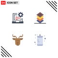 Group of 4 Flat Icons Signs and Symbols for c, programing, develop, design, arctic