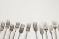 A group of flatware on white background