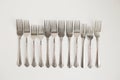 A group of flatware on white background