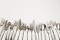 A group of flatware on white background