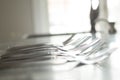 A group of flatware on white background