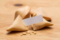 Fortune cookies with message note Royalty Free Stock Photo