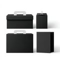Black Packaging Mockup Set Royalty Free Stock Photo