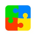 Group of four color puzzle - for stock