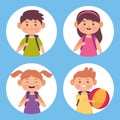 group four kids Royalty Free Stock Photo