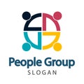 Group four people logo handshake in a circle,Teamwork icon.vector illustrator Royalty Free Stock Photo