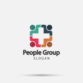 Group four people logo handshake in a circle,Teamwork icon.vector illustrator Royalty Free Stock Photo