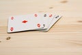 A group of four playing card aces Royalty Free Stock Photo