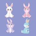 group of four rabbits Royalty Free Stock Photo
