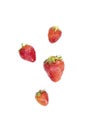 Group of four strawberries Royalty Free Stock Photo