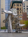 Group of Four Trees by Artist Jean Dubuffet. The Chase Manhattan Bank Plaza,  New York, USA. Royalty Free Stock Photo