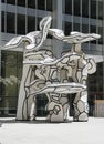 Group of Four Trees sculpture by Jean Dubuffet in the front of Chase Building in Lower Manhattan Royalty Free Stock Photo