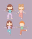 four yoga kids