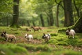 Group of French bulldogs in nature - generated by ai Royalty Free Stock Photo
