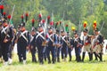 A group of French (Napoleonic) soldiers-reenactors