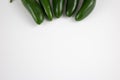 Group of fresh, healthy jalapeno peppers Royalty Free Stock Photo