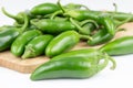 Group of fresh, healthy jalapeno peppers Royalty Free Stock Photo