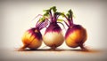 Group of Fresh Rutabaga Vegetable on Dark Background Generative AI