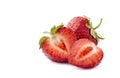 Group of fresh Strawberries Isolated on White Background Royalty Free Stock Photo