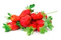Group of a fresh strawberries on a white background Royalty Free Stock Photo